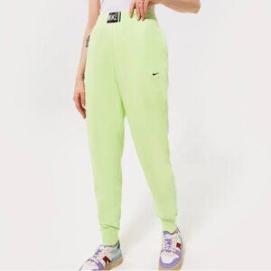 Nike High Rise Washed Sweatpants Joggers Neon Green Pull On Athleisure Size XS